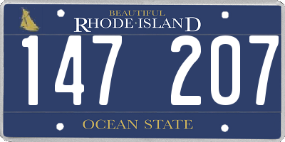 RI license plate 147207