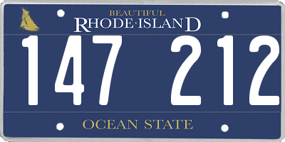 RI license plate 147212