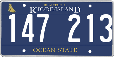 RI license plate 147213