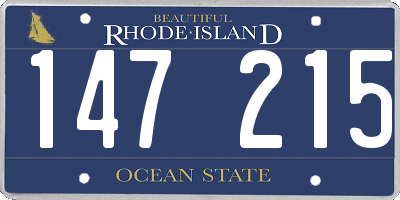 RI license plate 147215
