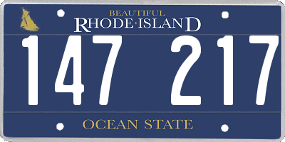 RI license plate 147217