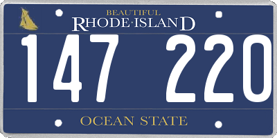 RI license plate 147220