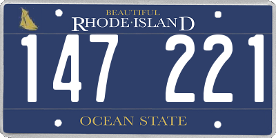 RI license plate 147221