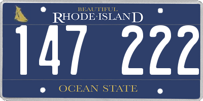 RI license plate 147222