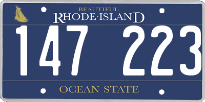 RI license plate 147223