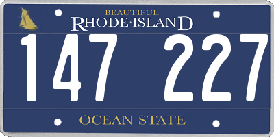 RI license plate 147227