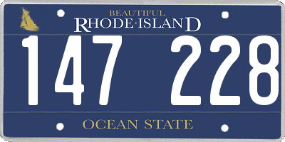 RI license plate 147228
