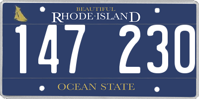 RI license plate 147230