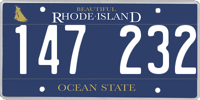 RI license plate 147232