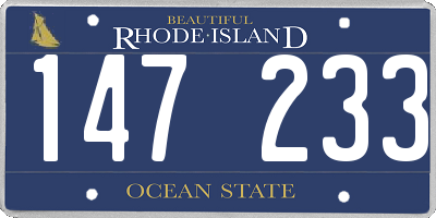 RI license plate 147233