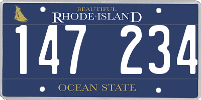 RI license plate 147234