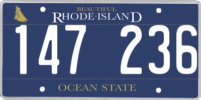 RI license plate 147236