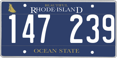 RI license plate 147239