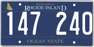 RI license plate 147240