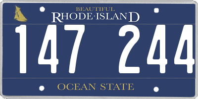 RI license plate 147244