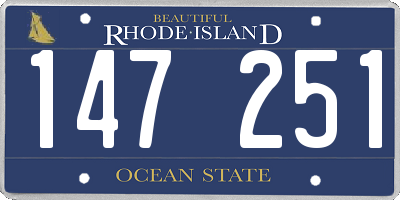 RI license plate 147251