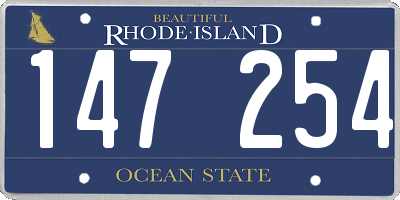 RI license plate 147254