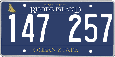 RI license plate 147257