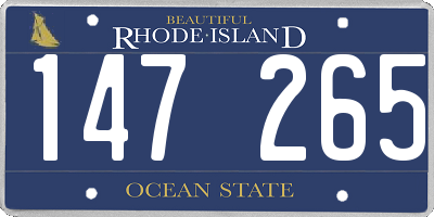 RI license plate 147265
