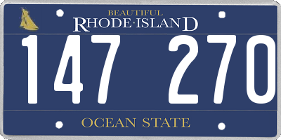 RI license plate 147270