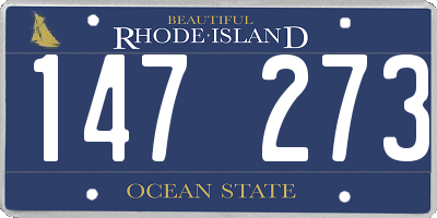 RI license plate 147273