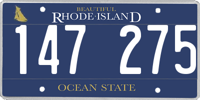 RI license plate 147275
