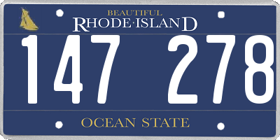 RI license plate 147278
