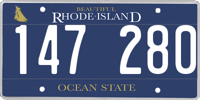 RI license plate 147280
