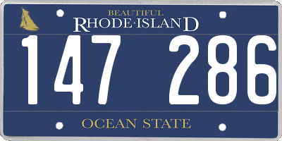 RI license plate 147286