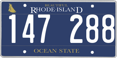 RI license plate 147288