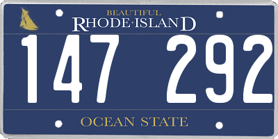 RI license plate 147292