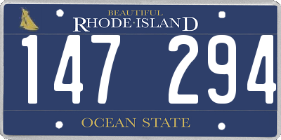 RI license plate 147294