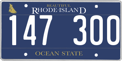 RI license plate 147300