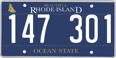 RI license plate 147301