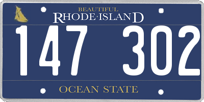 RI license plate 147302