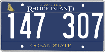RI license plate 147307