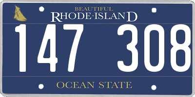 RI license plate 147308