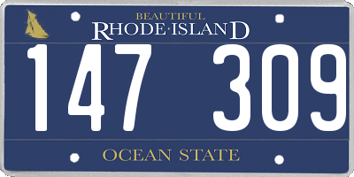 RI license plate 147309