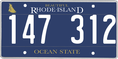 RI license plate 147312