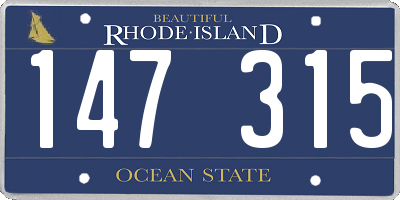RI license plate 147315
