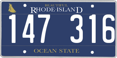 RI license plate 147316