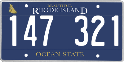 RI license plate 147321