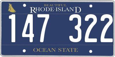 RI license plate 147322
