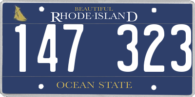 RI license plate 147323
