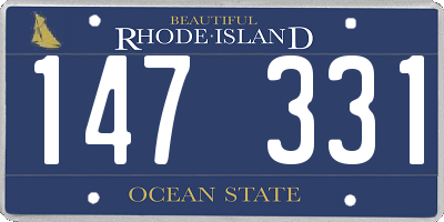 RI license plate 147331