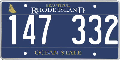 RI license plate 147332