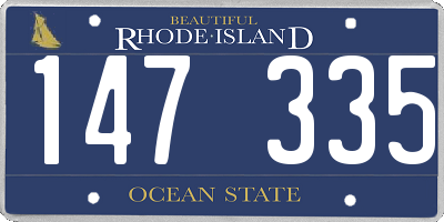 RI license plate 147335