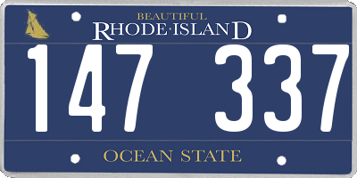 RI license plate 147337