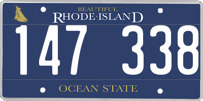 RI license plate 147338