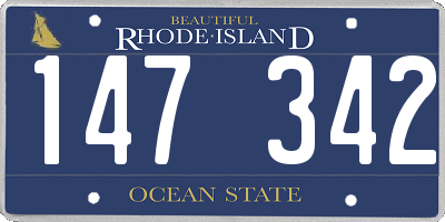 RI license plate 147342